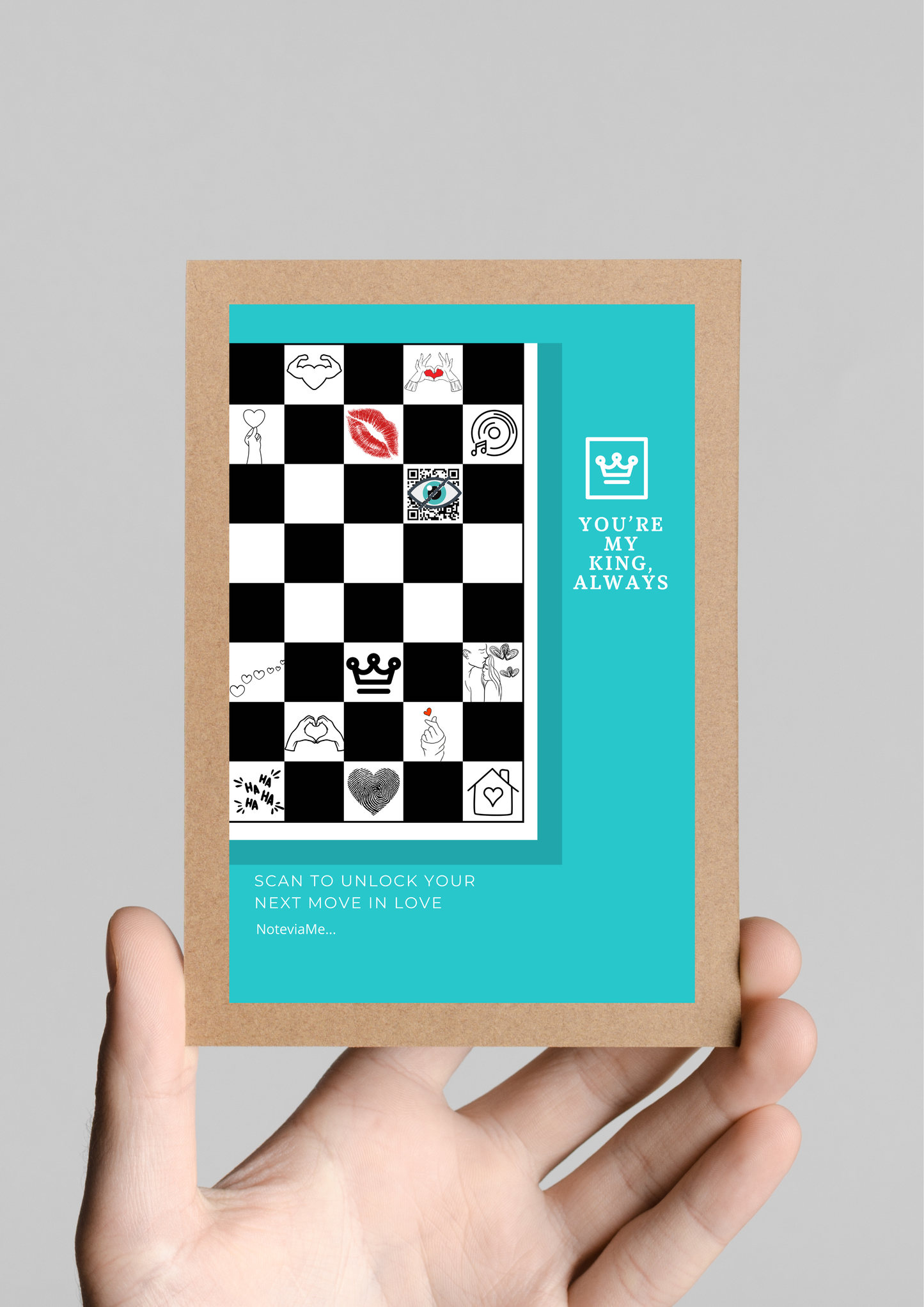 You’re My King – Romantic Chess Love Poster for Him | QR Love Notes | Digital Download