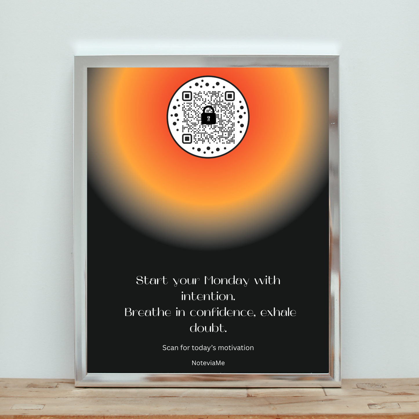 Motivational Sunrise Poster | QR Code Wall Art | Start Your Week with Confidence
