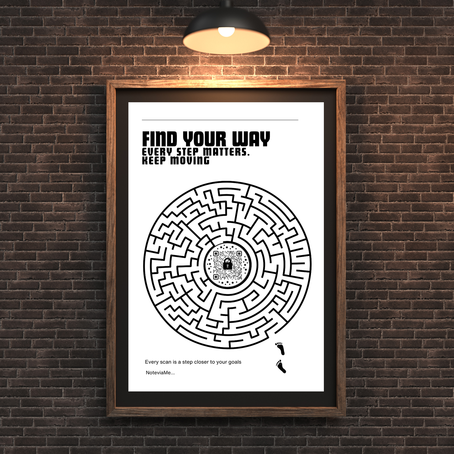 Find Your Way – Motivational Maze Poster with QR Inspiration | Digital Download