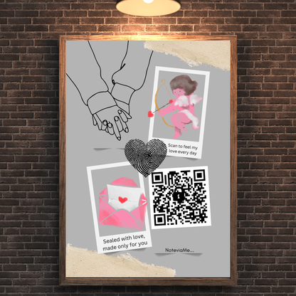 Cupid’s Secret Message – Romantic QR Love Poster | Digital Gift for Her