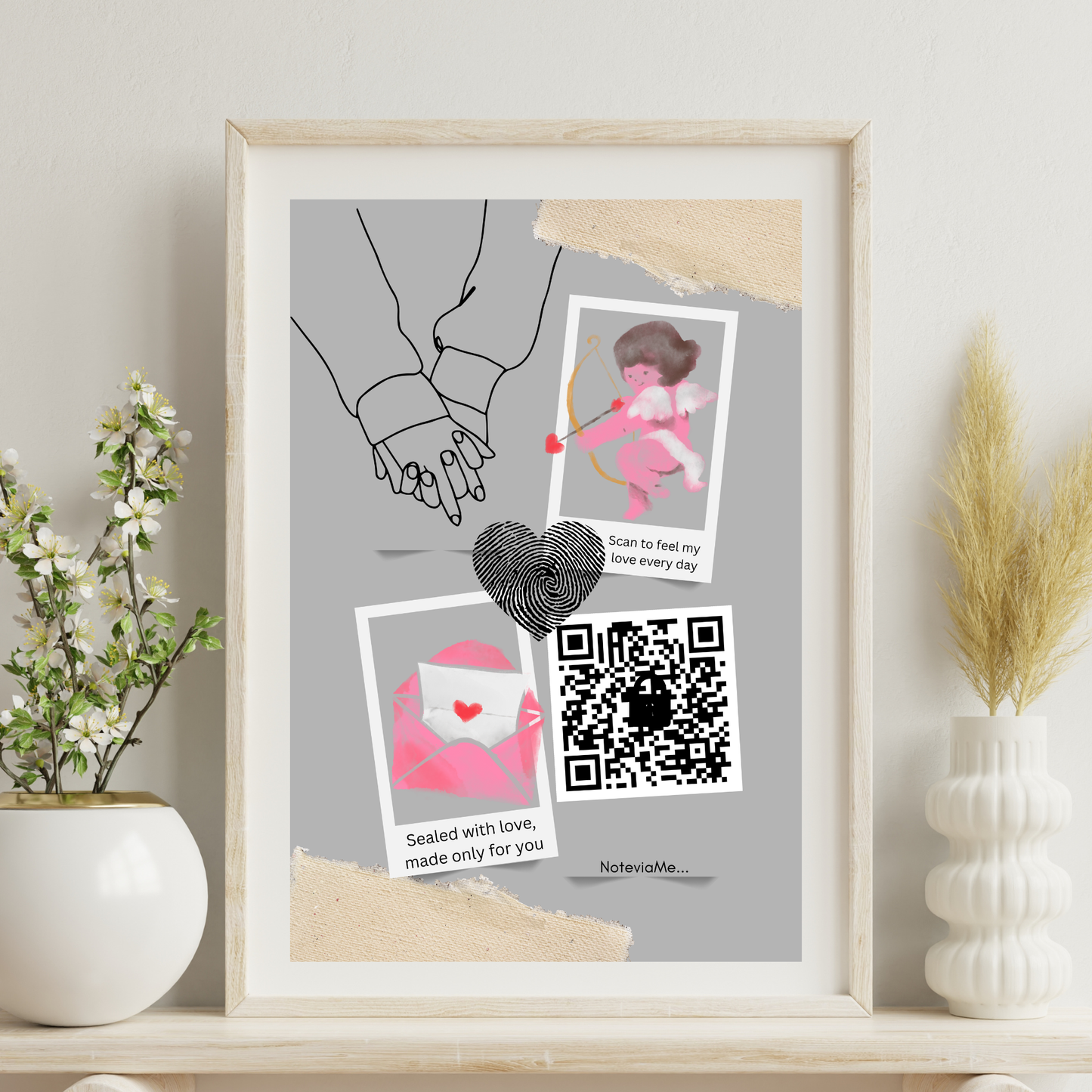 Cupid’s Secret Message – Romantic QR Love Poster | Digital Gift for Her