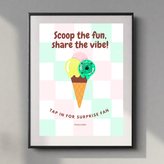 Ice Cream Vibes Poster – Fun QR Code Wall Art | Digital Printable Decor