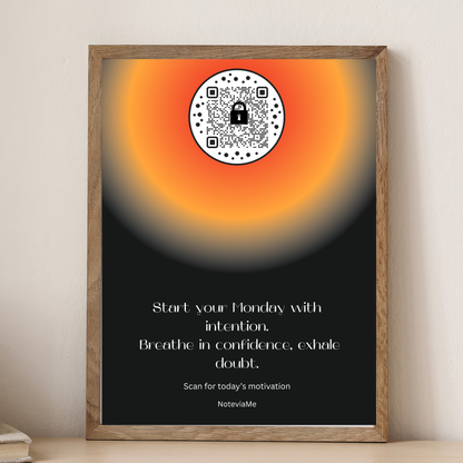 Motivational Sunrise Poster | QR Code Wall Art | Start Your Week with Confidence